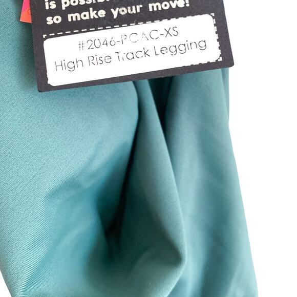 Onzie NEW High Rise Color Block Track Legging Cacti Combo White Green XS - Picture 10 of 12